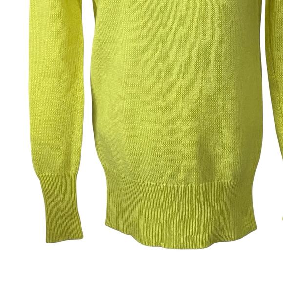 J. Crew Pullover Sweater Women’s Size S Wool Mohair Blend Buttons Chartreuse - Picture 5 of 8